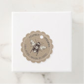 Kraft Dotted Border Apiary Jar Neck Label (In situ)