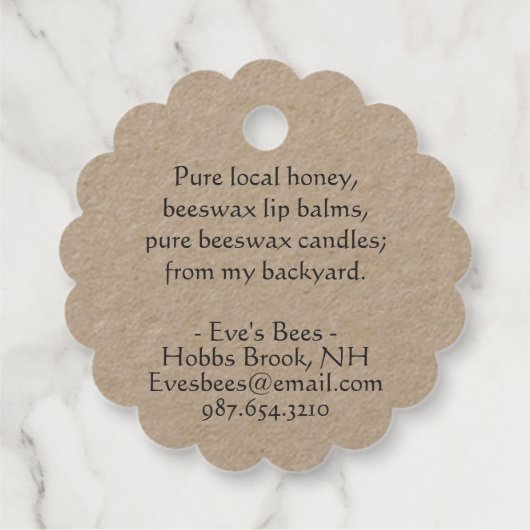 Kraft Dotted Border Apiary Jar Neck Label (Achterkant)