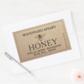 Kraft Double Border Honey Label met Honeybee (Envelop)