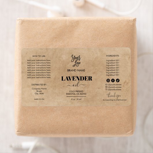 Kraft Dropper Fles Etiket Logo (Insitu)