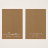 Kraft Earringen Jewelry Display Kaart (Voorkant /achterkant)