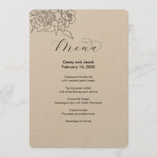 Kraft Earth Tone Paper Menu Rustic