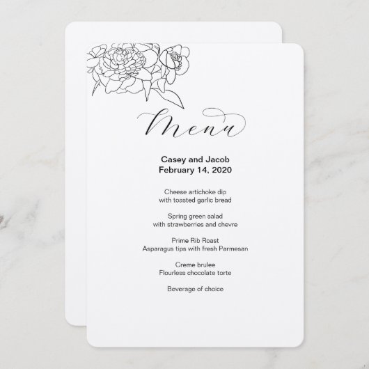 Kraft Earth Tone Paper Menu Rustiek (Voorkant / Achterkant)