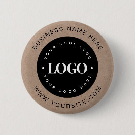 Kraft Earthy Custom Logo Text Business Corporate Ronde Button 5,7 Cm