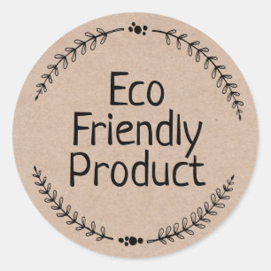 Kraft Eco Friendly Product Ronde Sticker