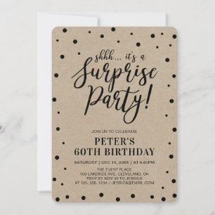 Kraft   Eenvoudige Confetti Verrassings Verjaardag Kaart