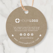 Kraft eenvoudige moderne script business dank u bedankjes labels (Achterkant)