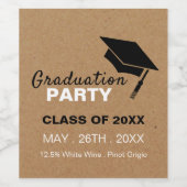 Kraft-effect, Afstudeerder Pet, Graduation Party Wijn Etiket (Enkel label)