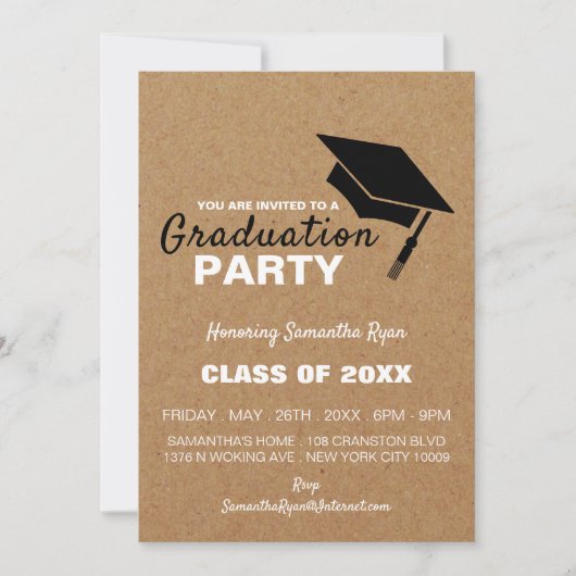 Kraft Effect, Afstudeerder Pet, GraduPartij Uitnod Aankondiging (Voorkant)