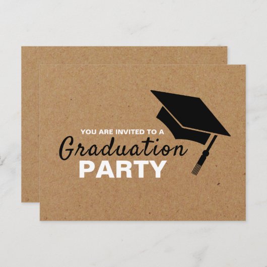 Kraft Effect, Afstudeerder Pet, GraduPartij Uitnod Uitnodiging Briefkaart (Voorkant / Achterkant)