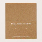 Kraft Effect Earring Holder Jewelry Display Card Visitekaartje (Buitenkant ongevouwen)