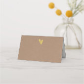 Kraft Effect Gold Heart Wedding Gevouwen Plaats Ka Plaatskaartje (Achterkant)