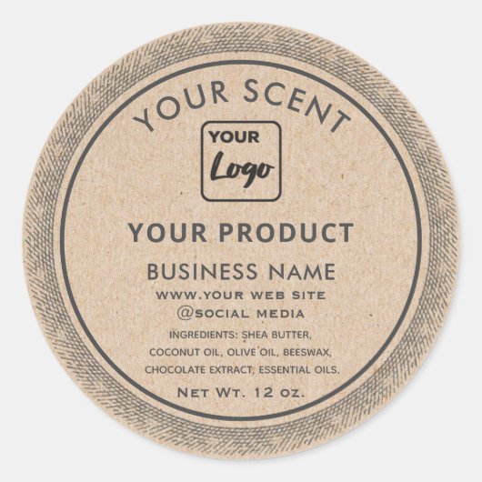 Kraft  Eigen logo Ronde Sticker (Voorkant)