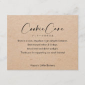 Kraft Elegant Script Cookie Verzorgingsinstructies Bedankkaart (Voorkant)