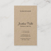 Kraft Elegant Script Modern Monogram Graceful Luxe Visitekaartje (Achterkant)