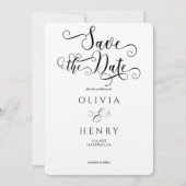 Kraft Elegante Calligrafie Script Foto QR Code Save The Date (Voorkant)