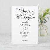 Kraft Elegante Calligrafie Script Foto QR Code Save The Date (Staand voorkant)