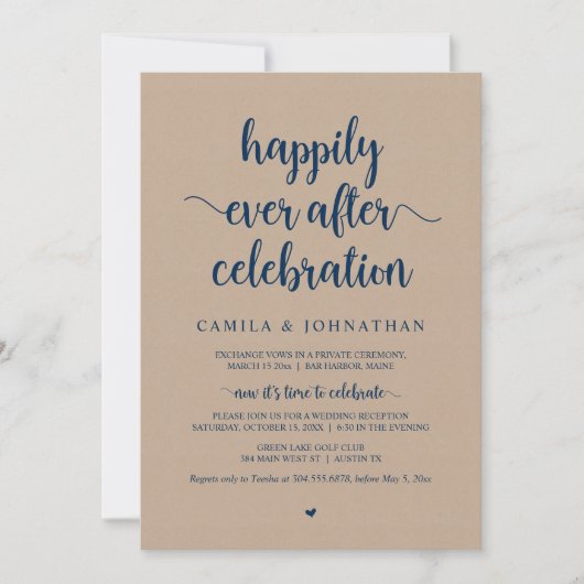 Kraft Elopement, Happily Ever After-viering in Kaart (Voorkant)