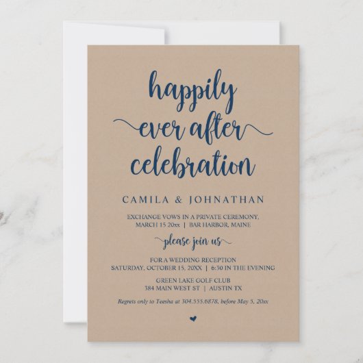 Kraft Elopement, Happily Ever After-viering Kaart (Voorkant)