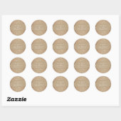 Kraft en Roos Gold Baby's Breath Bruiloft Ronde Sticker (Vel)