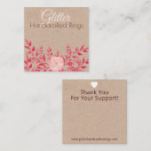 Kraft- en Roze foliage Ring-verpakking Vierkante Visitekaartje (Voorkant / Achterkant)