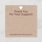 Kraft- en Roze foliage Ring-verpakking Vierkante Visitekaartje (Achterkant)