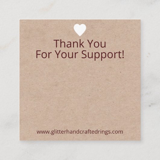 Kraft- en Roze foliage Ring-verpakking Vierkante Visitekaartje (Achterkant)