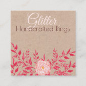 Kraft- en Roze foliage Ring-verpakking Vierkante Visitekaartje (Voorkant)