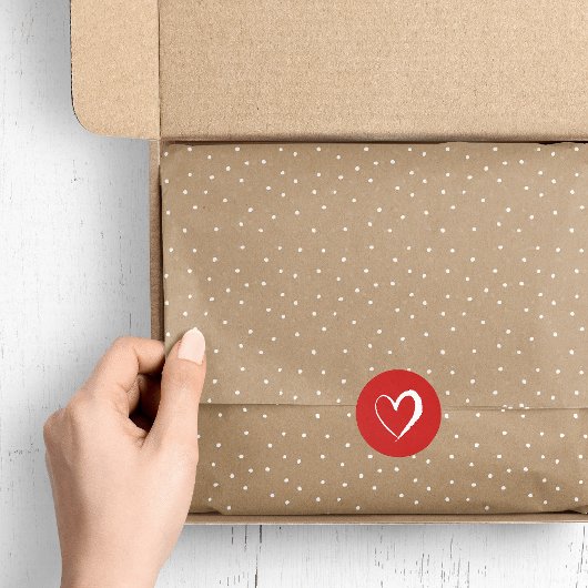 Kraft en witte besneeuwde Stippen Tissuepapier