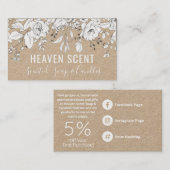 Kraft en witte zeep en kaars visitekaartje (Voorkant / Achterkant)