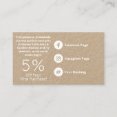 Kraft en witte zeep en kaars visitekaartje (Achterkant)