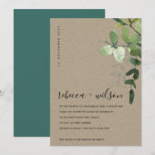KRAFT EUCALYPTUS FOLIAGE WE TIENDE DE KNOT INVITE BEDANKKAART (Voorkant / Achterkant)
