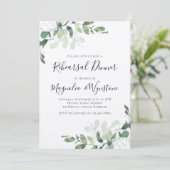 Kraft Eucalyptus Rehearsal Dinner Luxury Kaart (Staand voorkant)