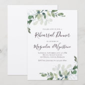 Kraft Eucalyptus Rehearsal Dinner Luxury Kaart (Voorkant / Achterkant)