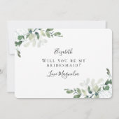 Kraft Eucalyptus word je mijn Bridesmaid? Kaart (Achterkant)