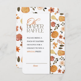 Kraft Fall Theme Baby Shower Diaper Raffle Kaart
