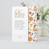 Kraft Fall Theme Baby Shower Diaper Raffle Kaart (Staand voorkant)