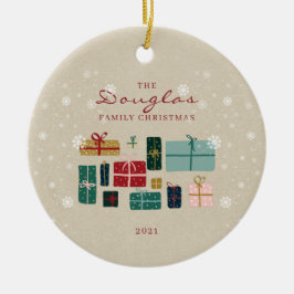 Kraft Familie Kerstcadeaus Personalizeren Keramisch Ornament