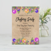 Kraft Festive kerstmis Wreatinparty Kaart (Staand voorkant)