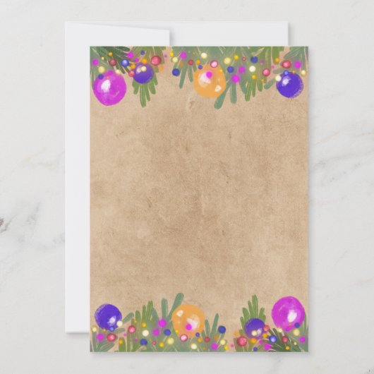 Kraft Festive kerstmis Wreatinparty Kaart (Achterkant)