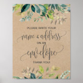 Kraft Foliage Adres Envelope Sign Poster (Voorkant)