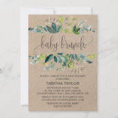 Kraft Foliage Baby Brunch Kaart (Voorkant)