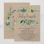 Kraft Foliage Baby Brunch Kaart (Voorkant / Achterkant)