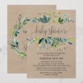 Kraft Foliage Baby shower Kaart (Voorkant / Achterkant)