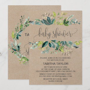 Kraft Foliage Baby shower Kaart