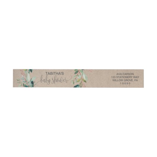 Kraft Foliage Baby shower Wrap Around Label (Individueel)