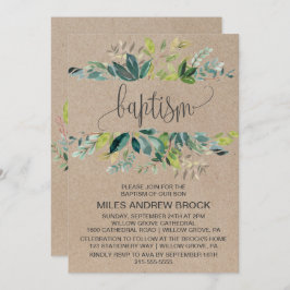 Kraft Foliage Baptisme Kaart