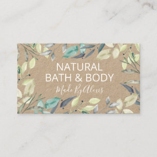 Kraft Foliage Greenery Handmade Spa, Bath and Body Visitekaartje