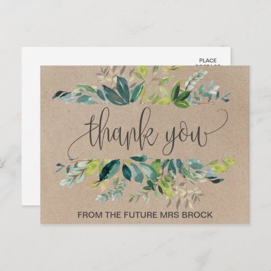 Kraft Foliage Hartelijk dank Briefkaart (Voorkant / Achterkant)