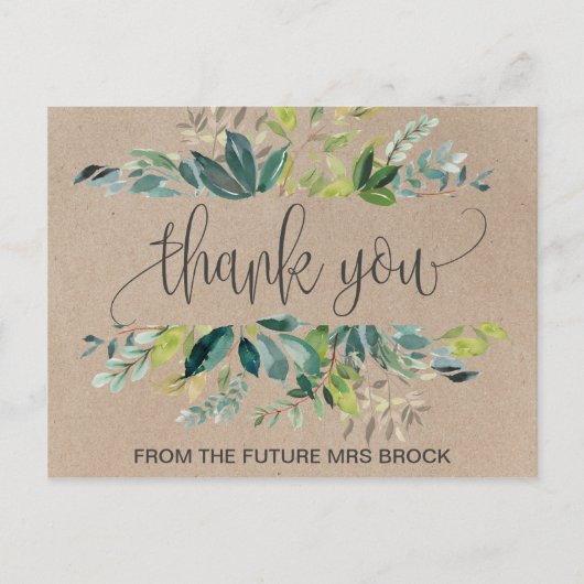 Kraft Foliage Hartelijk dank Briefkaart (Voorkant)